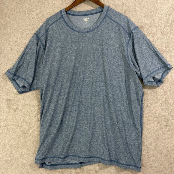 NWOT Lands' End Men's XXL Heather Blue Active T-Shirt Short Sleeve - Picture 2 of 7